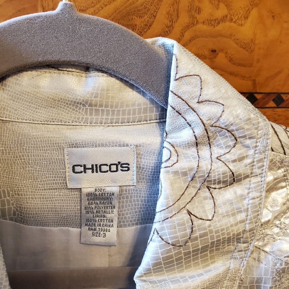 Chico's Silver Jacket - Picture 3 of 6